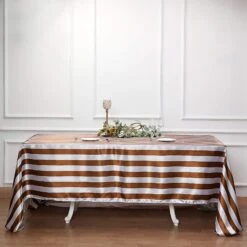 90" X 132" | Stripe Satin Rectangle Tablecloth | Seamless 33 90" X 132" | Stripe Satin Rectangle Tablecloth | Seamless -Home Decor Promotional Store TAB 15 90132 GOLD 01