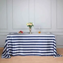 90" X 132" | Stripe Satin Rectangle Tablecloth | Seamless