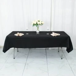 54"X96" 200 GSM Seamless Premium Polyester Rectangular Tablecloth -Home Decor Promotional Store TAB 5496 BLK PRM D02