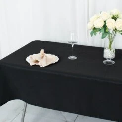 54"X96" 200 GSM Seamless Premium Polyester Rectangular Tablecloth -Home Decor Promotional Store TAB 5496 BLK PRM D07