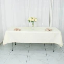 54"X96" 200 GSM Seamless Premium Polyester Rectangular Tablecloth -Home Decor Promotional Store TAB 5496 IVR PRM D02
