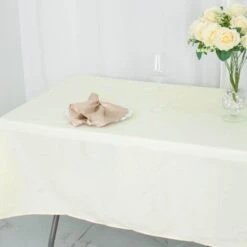 54"X96" 200 GSM Seamless Premium Polyester Rectangular Tablecloth -Home Decor Promotional Store TAB 5496 IVR PRM D07