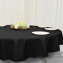 70" Seamless Premium Polyester Round Tablecloth - 200GSM -Home Decor Promotional Store TAB 70 BLK PRM D01 b365a8c2 73aa 405e 9c33 ee12ca12d017