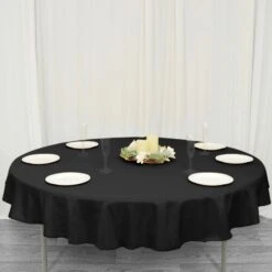 70" Seamless Premium Polyester Round Tablecloth - 200GSM -Home Decor Promotional Store TAB 70 BLK PRM 02 75709511 fce2 4613 8b6b b3d1171fee30