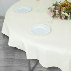 70" Seamless Premium Polyester Round Tablecloth - 200GSM -Home Decor Promotional Store TAB 70 IVR PRM D04