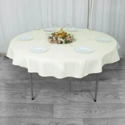 70" Seamless Premium Polyester Round Tablecloth - 200GSM -Home Decor Promotional Store TAB 70 IVR PRM 02 5437b168 d740 48f1 b679 03436024e4ee