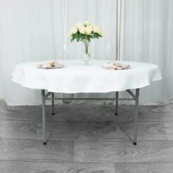 70" Seamless Premium Polyester Round Tablecloth - 200GSM -Home Decor Promotional Store TAB 70 WHT PRM 01 a45b50a9 a108 436b 8804 e571eb22425b