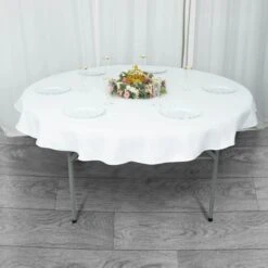 70" Seamless Premium Polyester Round Tablecloth - 200GSM -Home Decor Promotional Store TAB 70 WHT PRM 02 20279651 4883 4fb9 9991 44fac76d57d6