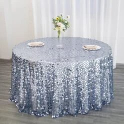 120" Big Payette Sequin Round Tablecloth Premium Collection -Home Decor Promotional Store TAB 71 120 086 02