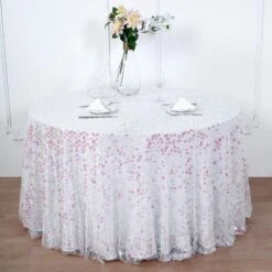 120" Big Payette Sequin Round Tablecloth Premium Collection