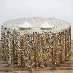 120" Big Payette Sequin Round Tablecloth Premium Collection -Home Decor Promotional Store TAB 71 120 CHMP 01 5438f29d 5c89 4d93 aa11 ad59529b4ff8