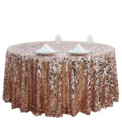120" Big Payette Sequin Round Tablecloth Premium Collection -Home Decor Promotional Store TAB 71 120 PARENT 3