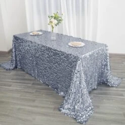 90"x132" Seamless Big Payette Sequin Rectangle Tablecloth Premium Collection -Home Decor Promotional Store TAB 71 90132 086 D02