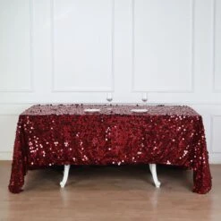 90"x132" Seamless Big Payette Sequin Rectangle Tablecloth Premium Collection -Home Decor Promotional Store TAB 71 90132 BURG D02