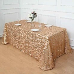 90"x132" Seamless Big Payette Sequin Rectangle Tablecloth Premium Collection -Home Decor Promotional Store TAB 71 90132 CHMPM D03