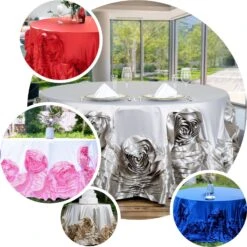 120" Large Rosette Round Lamour Satin Tablecloth -Home Decor Promotional Store TAB 73 120 EBC1.progressive 0be37d9e e2a6 48c4 ba0a 1fc91dc2e8d4