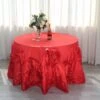 120" Large Rosette Round Lamour Satin Tablecloth