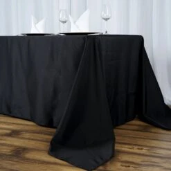 90"x156" 200 GSM Seamless Premium Polyester Rectangular Tablecloth -Home Decor Promotional Store TAB 90156 BLK PRM 01