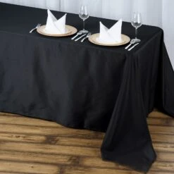 90"x156" 200 GSM Seamless Premium Polyester Rectangular Tablecloth -Home Decor Promotional Store TAB 90156 BLK PRM 02