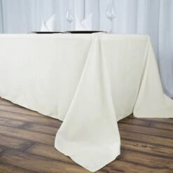 90"x156" 200 GSM Seamless Premium Polyester Rectangular Tablecloth -Home Decor Promotional Store TAB 90156 IVR PRM 01 c5bf8bbf d895 4dbe a7a5 db68204f9d45