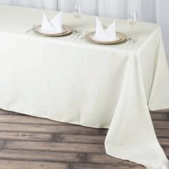 90"x156" 200 GSM Seamless Premium Polyester Rectangular Tablecloth -Home Decor Promotional Store TAB 90156 IVR PRM 02 df9f0422 4c50 412d 8874 aade85e2a2ce