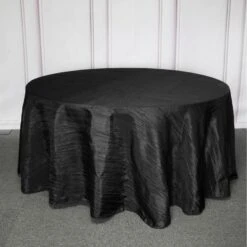 120" Accordion Crinkle Taffeta Round Tablecloth -Home Decor Promotional Store TAB ACRNK 120 BLK 01 760x760 fbf1282a 68d3 4a9f a6f2 2b99dc060a4f