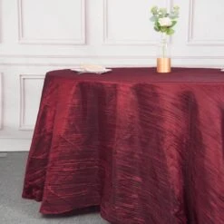 120" Accordion Crinkle Taffeta Round Tablecloth -Home Decor Promotional Store TAB ACRNK 120 BURG D03 760x760 0f3f2f62 9430 402d 8bbc 5fe113403406