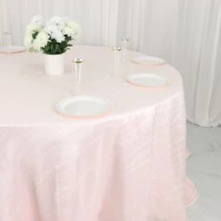 132" Accordion Crinkle Taffeta Seamless Round Tablecloth 31 132" Accordion Crinkle Taffeta Seamless Round Tablecloth -Home Decor Promotional Store TAB ACRNK 136 046 D07