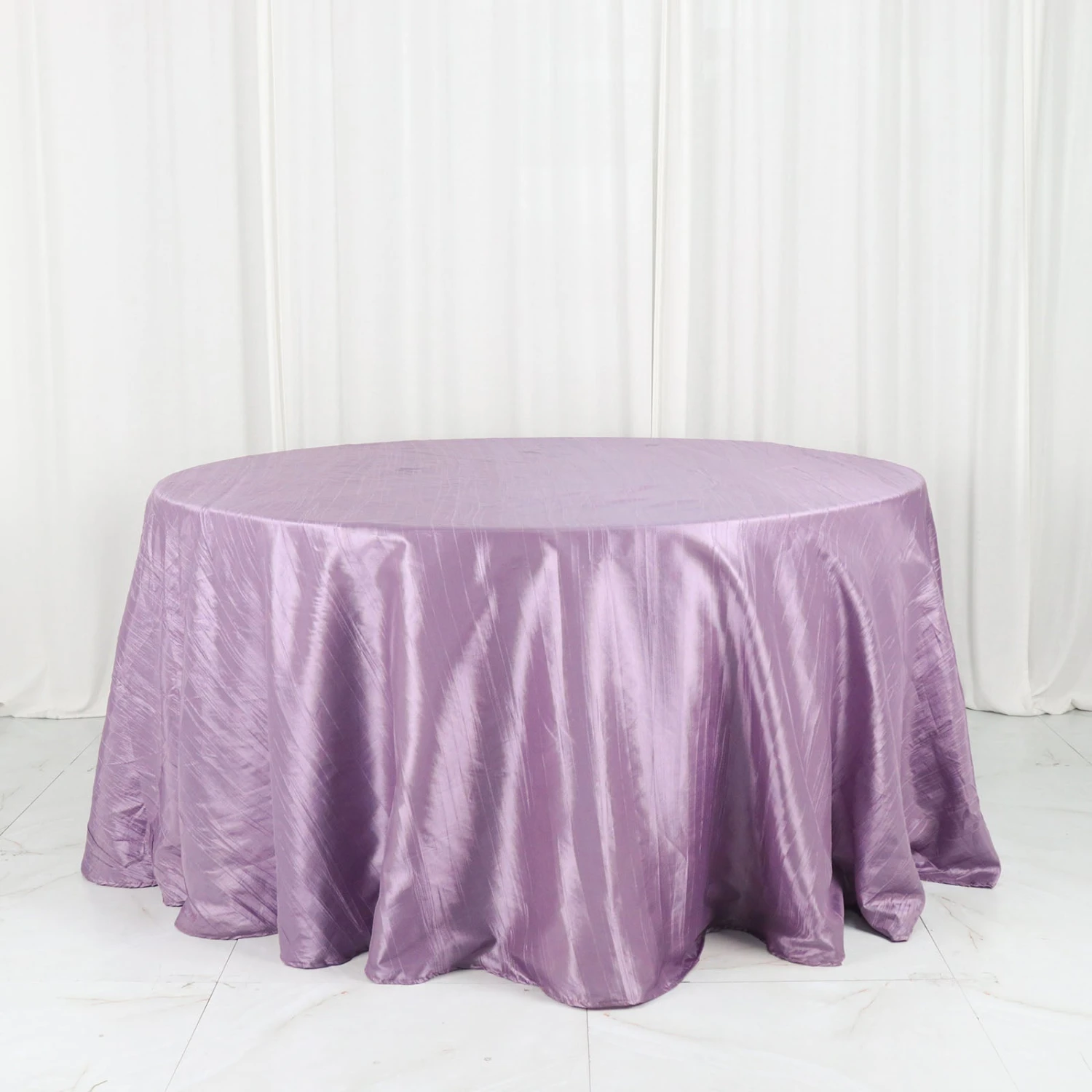 132" Accordion Crinkle Taffeta Seamless Round Tablecloth 15 132" Accordion Crinkle Taffeta Seamless Round Tablecloth - Image 15