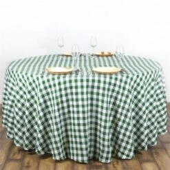 108" | Seamless Buffalo Plaid Round Tablecloth, Checkered Gingham Polyester Tablecloth -Home Decor Promotional Store TAB CHK108 GRN.3