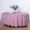 108" | Seamless Buffalo Plaid Round Tablecloth, Checkered Gingham Polyester Tablecloth