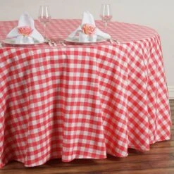 120" | Seamless Buffalo Plaid Round Tablecloth, Checkered Gingham Polyester Tablecloth -Home Decor Promotional Store TAB CHK120 032 D01