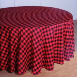 120" | Seamless Buffalo Plaid Round Tablecloth, Checkered Gingham Polyester Tablecloth -Home Decor Promotional Store TAB CHK120 BLKRED D03.progressive db15d1e6 b9db 441f 9c85 6e680a6ae7b2