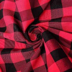 120" | Seamless Buffalo Plaid Round Tablecloth, Checkered Gingham Polyester Tablecloth -Home Decor Promotional Store TAB CHK120 BLKRED D05