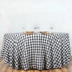 120" | Seamless Buffalo Plaid Round Tablecloth, Checkered Gingham Polyester Tablecloth -Home Decor Promotional Store TAB CHK120 BLK 02.progressive fa2b7216 47d6 49af bbc1 87ac8bc7b2d6