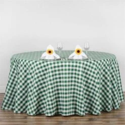 120" | Seamless Buffalo Plaid Round Tablecloth, Checkered Gingham Polyester Tablecloth -Home Decor Promotional Store TAB CHK120 GRN 01 bdb25567 2a90 4626 a223 543fe5d1237c