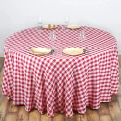 120" | Seamless Buffalo Plaid Round Tablecloth, Checkered Gingham Polyester Tablecloth -Home Decor Promotional Store TAB CHK120 PARENT 1