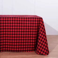 Buffalo Plaid Tablecloth | 90" X 132" Rectangular | Checkered Polyester Linen Tablecloth -Home Decor Promotional Store TAB CHK90132 BLKRED D03.progressive 2e2329c4 8009 4441 902c 3224a892fd82