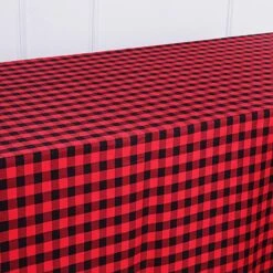 Buffalo Plaid Tablecloth | 90" X 132" Rectangular | Checkered Polyester Linen Tablecloth -Home Decor Promotional Store TAB CHK90132 BLKRED D06.progressive 4292996d bb3c 4afb 9c8b 2fac10d532a3