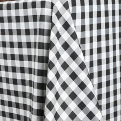 Buffalo Plaid Tablecloth | 90" X 132" Rectangular | Checkered Polyester Linen Tablecloth -Home Decor Promotional Store TAB CHK90132 BLK D01