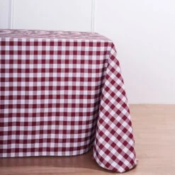 Buffalo Plaid Tablecloth | 90" X 132" Rectangular | Checkered Polyester Linen Tablecloth -Home Decor Promotional Store TAB CHK90132 BURG D03.progressive ae59c450 d2e5 4282 b95f cfa98f92d60a