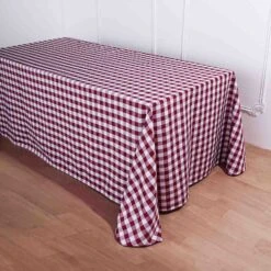 Buffalo Plaid Tablecloth | 90" X 132" Rectangular | Checkered Polyester Linen Tablecloth -Home Decor Promotional Store TAB CHK90132 BURG D06.progressive fcf8c792 fc11 4160 a21f 70b64186f000