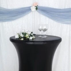 32" Dia Premium Metallic Spandex Highboy Cocktail Table Cover -Home Decor Promotional Store TAB COCK22S BLK D01 760x760 d865bc6d 3c08 4c59 92a2 dd506373d4d1