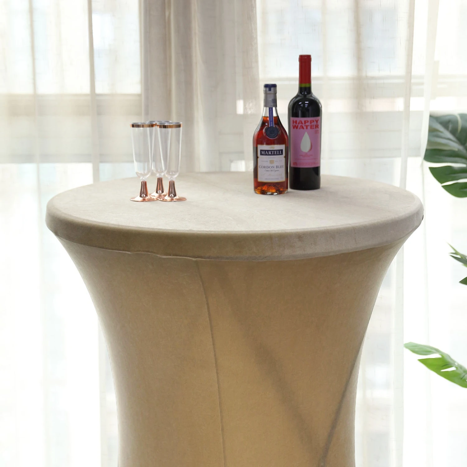 Premium Smooth Velvet Spandex Fit Cocktail Tablecloth With Foot Pockets 2 Premium Smooth Velvet Spandex Fit Cocktail Tablecloth With Foot Pockets - Image 2