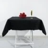 Black Square 100% Cotton Linen Seamless Tablecloth | Washable