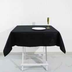 Black Square 100% Cotton Linen Seamless Tablecloth | Washable -Home Decor Promotional Store TAB COT 5454 BLK 02.progressive d55d11d2 c0c9 4eed 8f99 cee662963c65