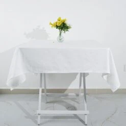 White Square 100% Cotton Linen Seamless Tablecloth | Washable -Home Decor Promotional Store TAB COT 5454 WHT 02.progressive 603923fe 4dda 4f40 83f7 52e4318df8c1