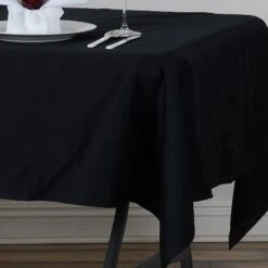 60"x102" Rectangle 100% Cotton Linen Seamless Tablecloth -Home Decor Promotional Store TAB COT 60102 BLK D01