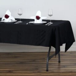 60"x102" Rectangle 100% Cotton Linen Seamless Tablecloth -Home Decor Promotional Store TAB COT 60102 BLK 02