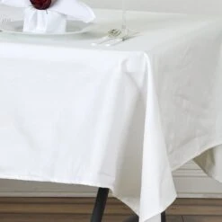 60"x102" Rectangle 100% Cotton Linen Seamless Tablecloth -Home Decor Promotional Store TAB COT 60102 IVR D01